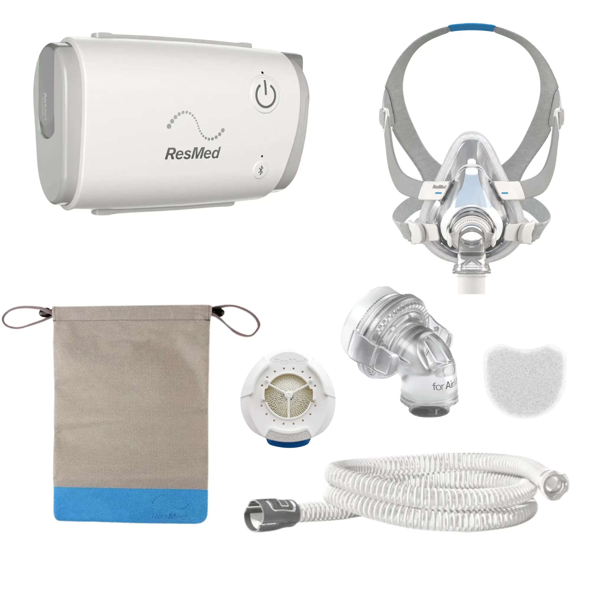 AirMini Autoset Travel CPAP Machine with AirTouch F20 CPAP Mask Bundle